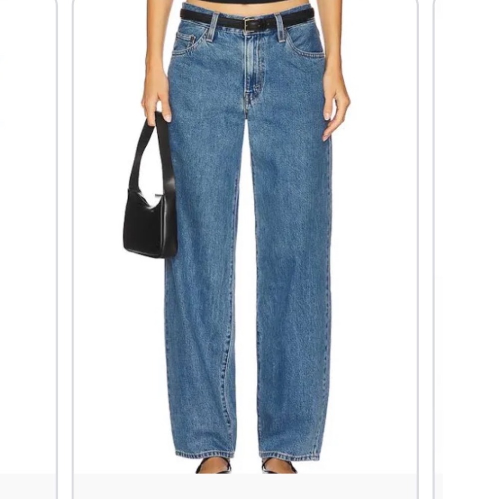 Levis Premium Baggy Dad Jeans Womens 26 Medium Wash Relaxed Straight Leg Denim
